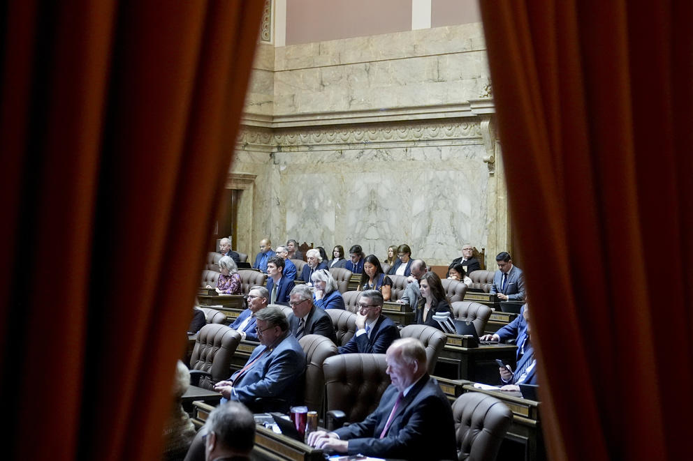 Members of the House convene on the first day of the legislative session