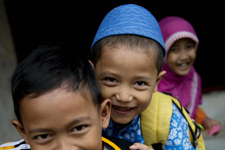 Three smiling children