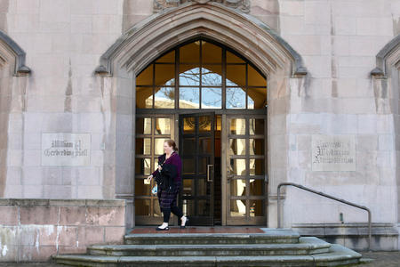 The University of Washington's Gerberding Hall, where many administrative offices are (Matt M. McKnight/Crosscut)