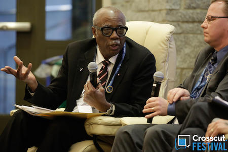 James Banks during 'Rethinking Schools to Create Education Equity' panel at Crosscut Festival 2018 in Seattle on Feb. 3, 2018.