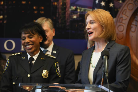 Mayor Jenny Durkan and Carmen Best