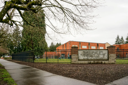 A brick school building