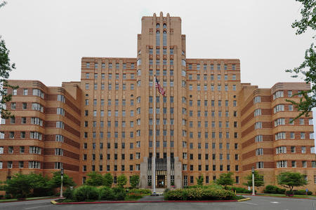 exterior of the red brick Pacific tower on Seattle's beacon hill