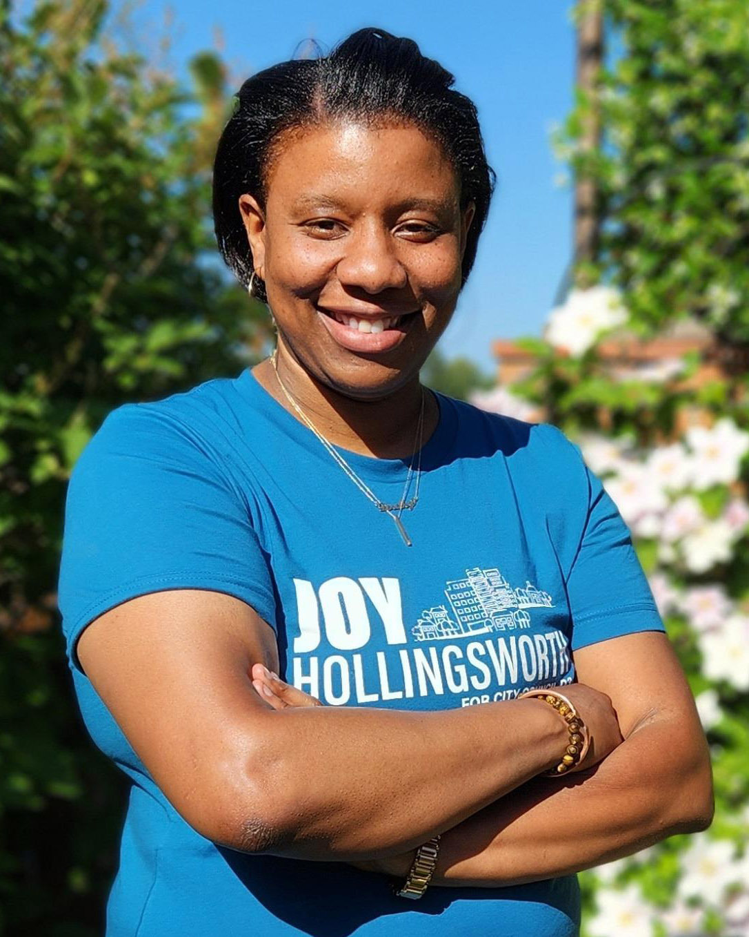 a headshot of joy hollingsworth